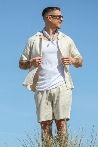 Kari Relaxed Cuba Shirt Viscose Linen Oatmeal