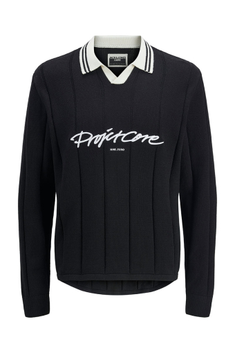 Winter Sport Knit Polo Black