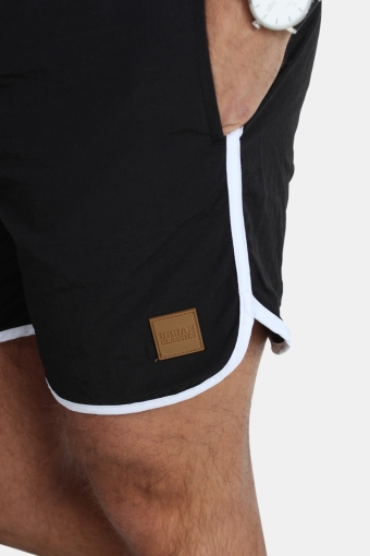 Retro Badeshorts Black/White