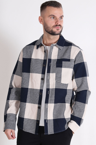 Oliver Waffle Check Shirt Insignia Blue