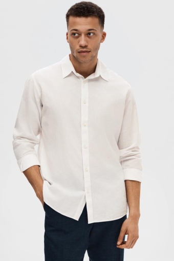 Slim New Linen Shirt LS White