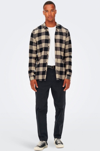 Gudmund LS Checked Shirt Dark Navy