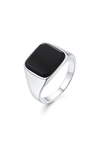 Black Onyx Signature Ring Silver