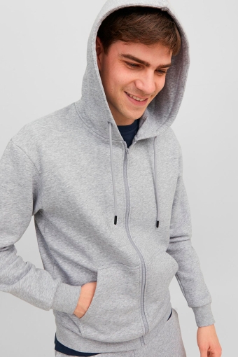 Bradley Sweat Zip Hood Light Grey Melange