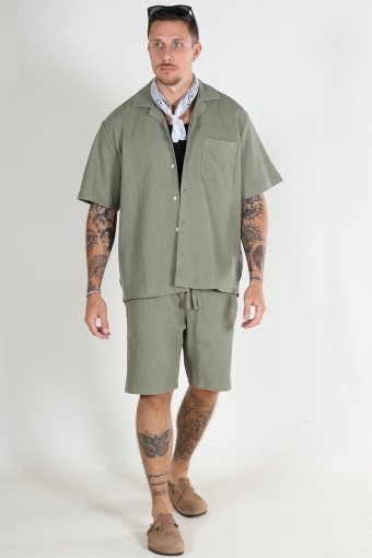 Loose Casper Waffle Shorts Vetiver