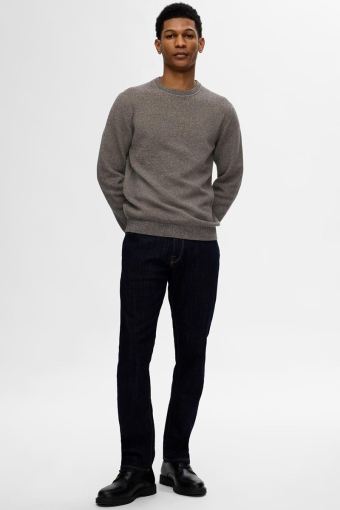 Ross Knit Structure Crew Neck Asphalt