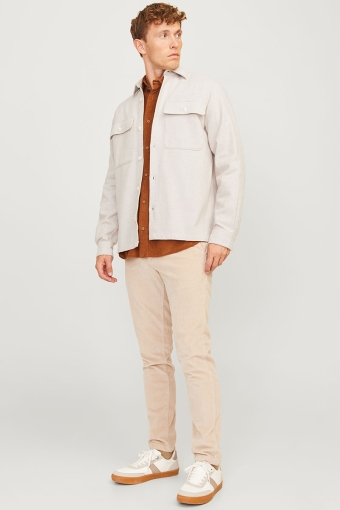 Raymond Melange Solid LS Overshirt Summer Sand