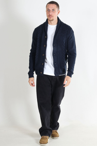 Craig Knit Shawl Neck Sky Captain