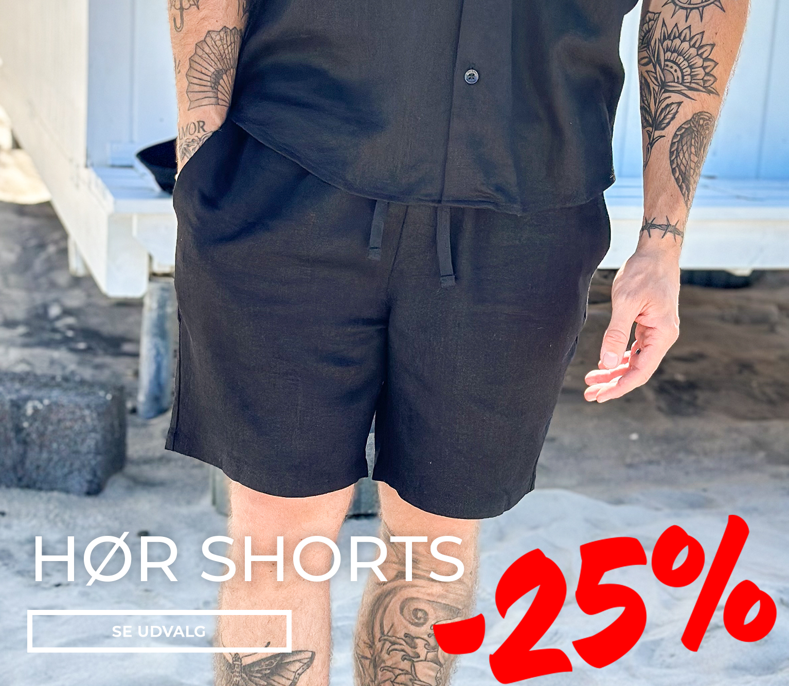 Hør shorts 25%